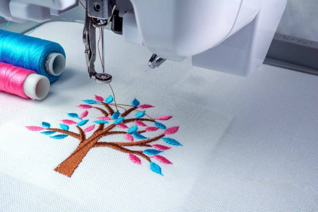 Embroidery machine In Use